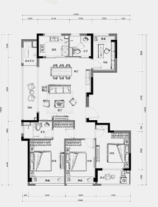 4室2厅2卫户型详情