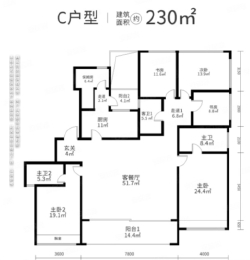 5室2厅3卫户型图